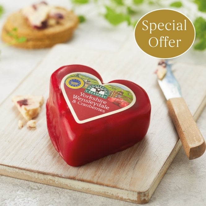 Limited Edition Yorkshire Wensleydale & Cranberries Heart (100g)