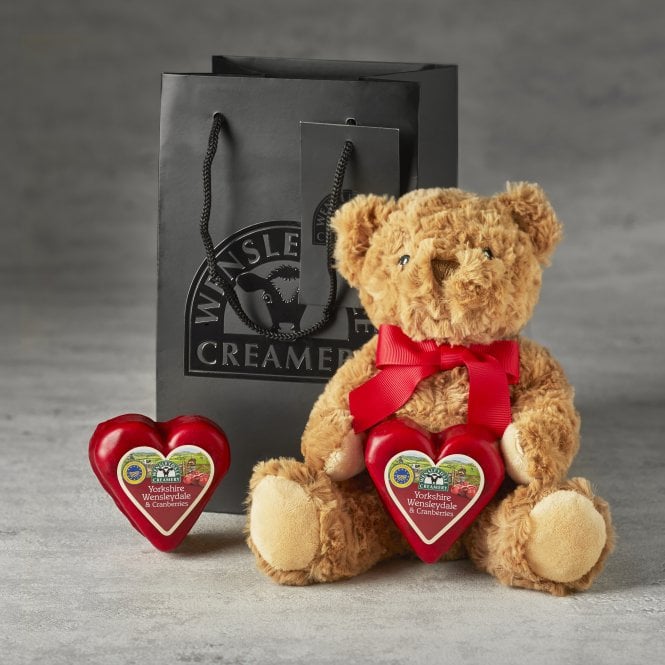 Yorkshire Wensleydale & Cranberries Heart Truckles & Teddy Bear Gift Set